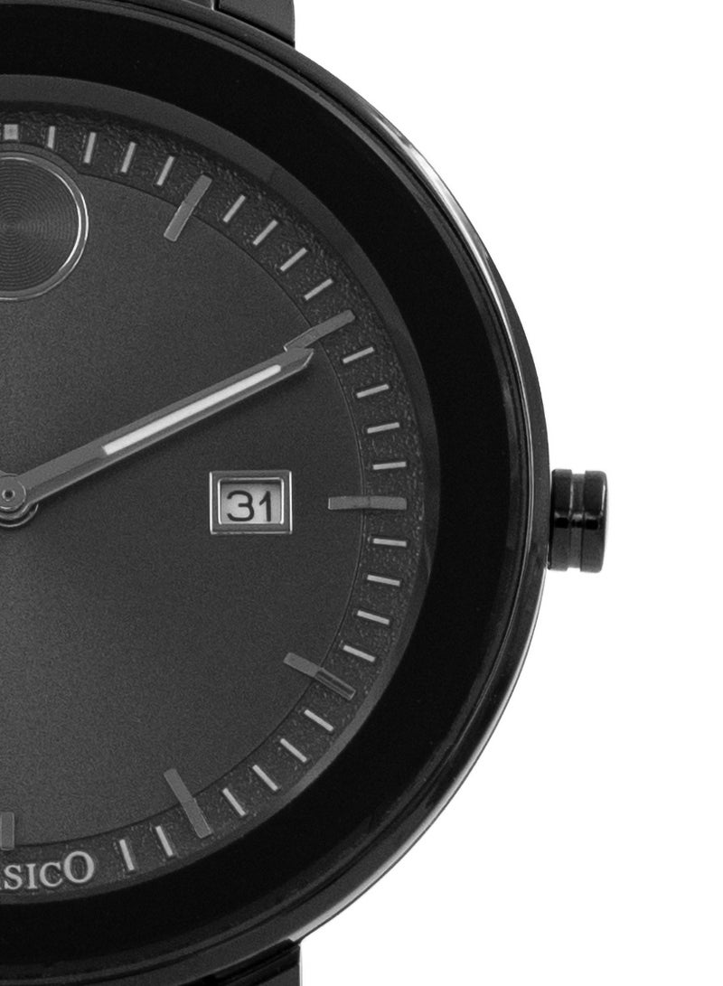 Clasico Molino Men’s Analog Watch Shadow Black – Elite Y121 Caliber Movement | Japanese-Made | Premium Stainless Steel Back | Sleek Black Dial - Image 2