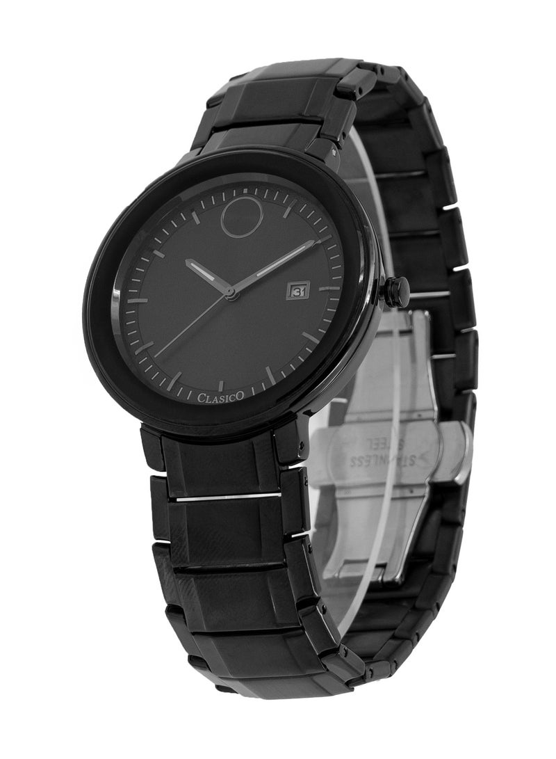 Clasico Molino Men’s Analog Watch Shadow Black – Elite Y121 Caliber Movement | Japanese-Made | Premium Stainless Steel Back | Sleek Black Dial - Image 3