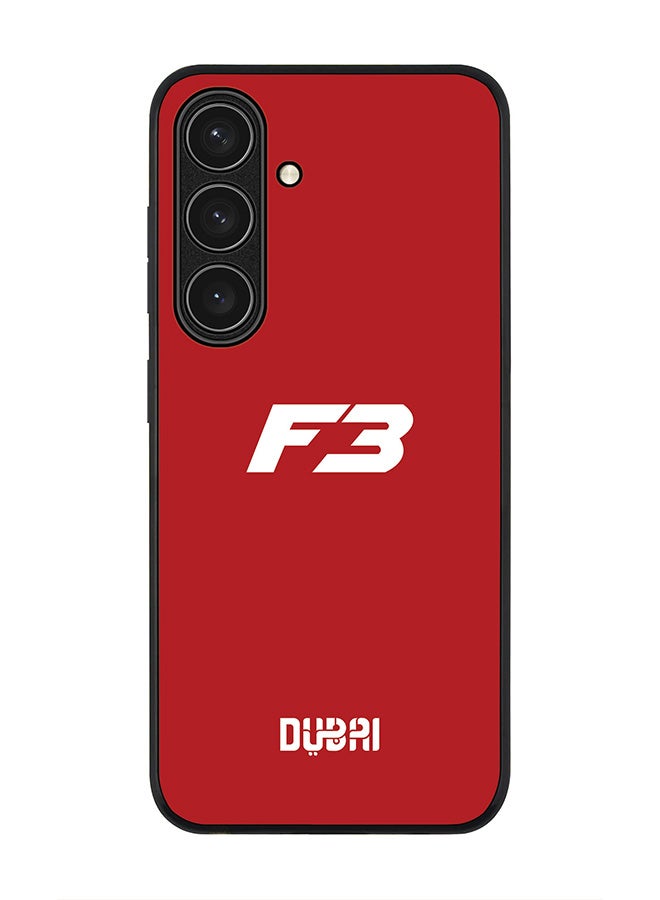 Stylizedd Rugged Black edge case for Samsung Galaxy S24 FE, Slim fit Soft Case Flexible Rubber Edges Anti Drop TPU Gel Thin Cover -   Faz3 Dubai Red - Image 1