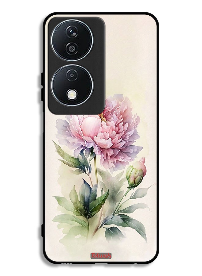 Tolwak غطاء حماية لهاتف Honor X7b 5G بتصميم فني لورود مائية - Image 1