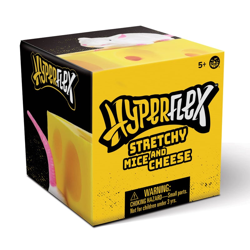 Play Visions Stretchy Mice and Cheese Toy - 2 Squishable Figures And Cheese Block - Stress Busting Fidget Toy - Image 2