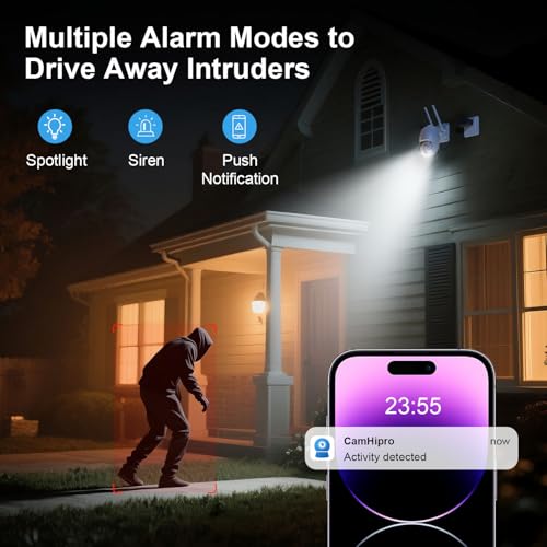 HOSAFE.COM Plug-in Cameras for Home Security 4MP HD, Hosafe WiFi Security Cameras Wireless Outdoor, Outdoor Camera Wireless, Motion Detection, Pan Tilt Auto Tracking, Two Way Audio, Color Night Vision, IP66 - Image 4