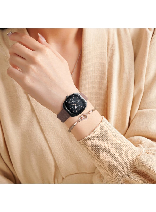 Julius Women'S Multi-Function Six-Needle Elegant Waterproof Quartz Watch Gift Box For Ladies And Students Black Coffee Mgsl-1443C - Image 4