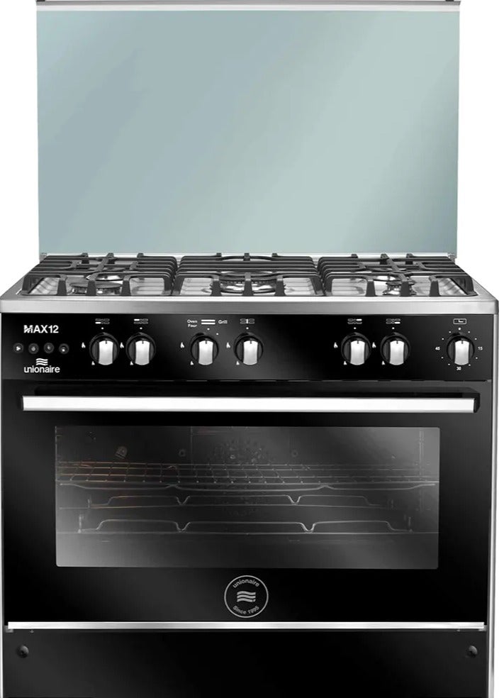 يونيون إير بوتاجاز يونيون اير ماكس 12-60/90 سم 5 شعلة  حوامل زهر  مروحة، تايمر امان فرن وشواية C69SS-GC-447-ISOF-M12-2W-AL - Image 1