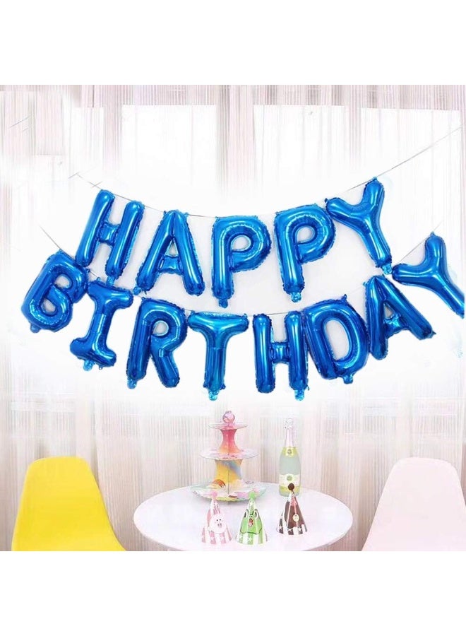 Happy Birthday Balloons for Men or Boys – 13 Letter Balloons, 2 Giant Star Foil Balloons, 4 Confetti Balloons, 6 Latex Balloons – Blue Party Decorations Set – 25 Pieces - Image 2
