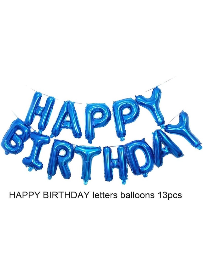 Happy Birthday Balloons for Men or Boys – 13 Letter Balloons, 2 Giant Star Foil Balloons, 4 Confetti Balloons, 6 Latex Balloons – Blue Party Decorations Set – 25 Pieces - Image 4