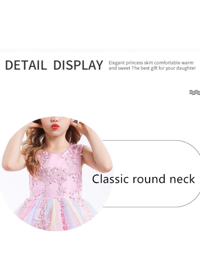 Girls Dress Sleeveless Mesh Performance Host Princess Dress Costumes - Image 3