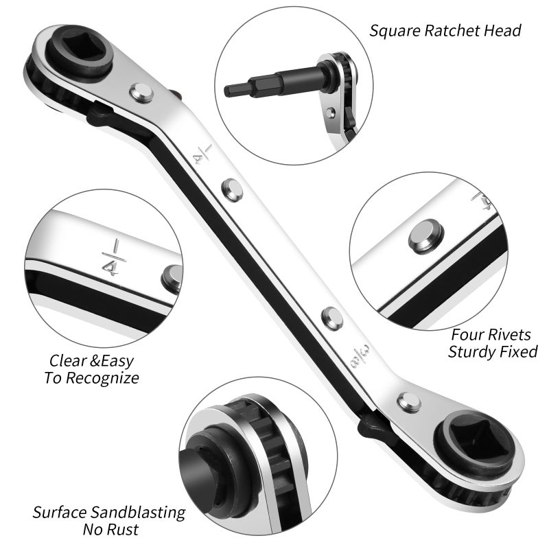 VORIGY 2pcs HVAC Service Wrench Set, 3/16" to 3/8" & 5/16" x 1/4", HVAC Tools with 2 Hex Bit Adapters for Air Conditioning and Refrigeration Equipment Repair - Image 2