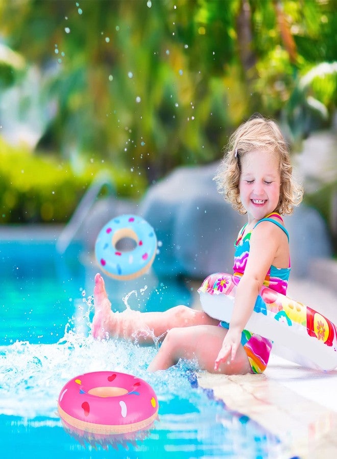Civaner زينة حفلات دونات ميني قابلة للنفخ من سيفانر - طوافات بركة سباحة على شكل دونات ملونة للبالغين - زينة حفلة عيد ميلاد - شاطئ بركة (6 عبوات) - Image 4