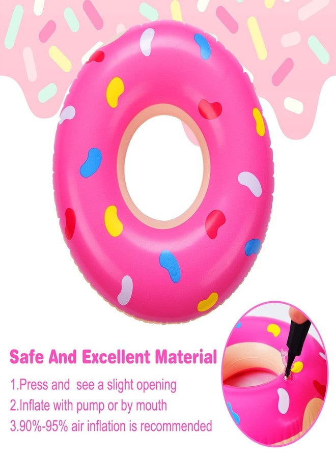 Civaner زينة حفلات دونات ميني قابلة للنفخ من سيفانر - طوافات بركة سباحة على شكل دونات ملونة للبالغين - زينة حفلة عيد ميلاد - شاطئ بركة (6 عبوات) - Image 5