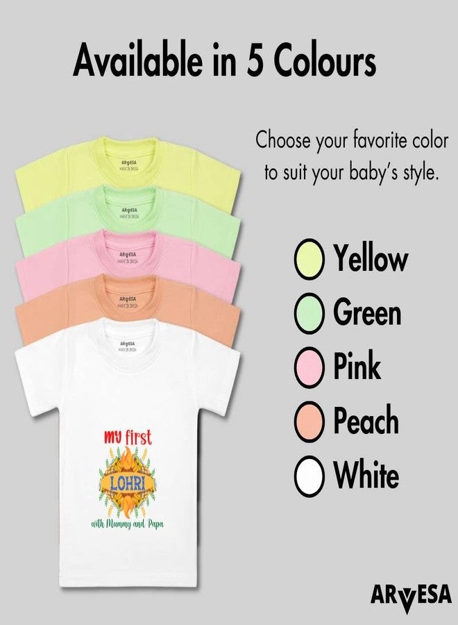 ARVESA My First Lohri TS-576 Lohri Baby Tshirt for Kids Boys & Girls Half Sleeves Round Neck Clothes Tshirt for Kids Boys 1 Months to 6 Years Dress - Image 4