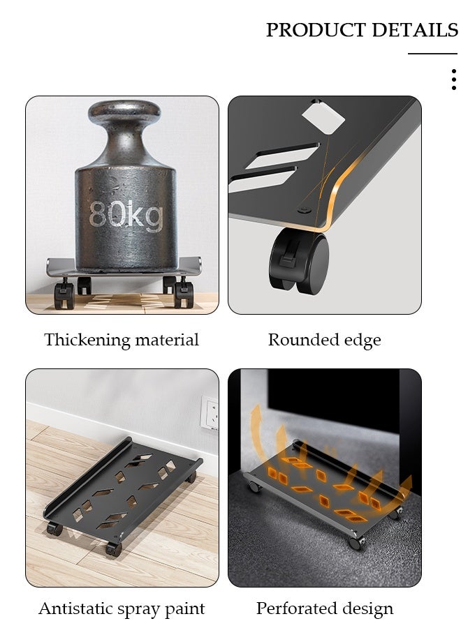 DUNISO Computer Stands CPU Bracket Desktop Host Base Bracket Universal Wheel Plastic Bracket Pallet PC Bracket Suitable For Most PCs Platforms - Image 5
