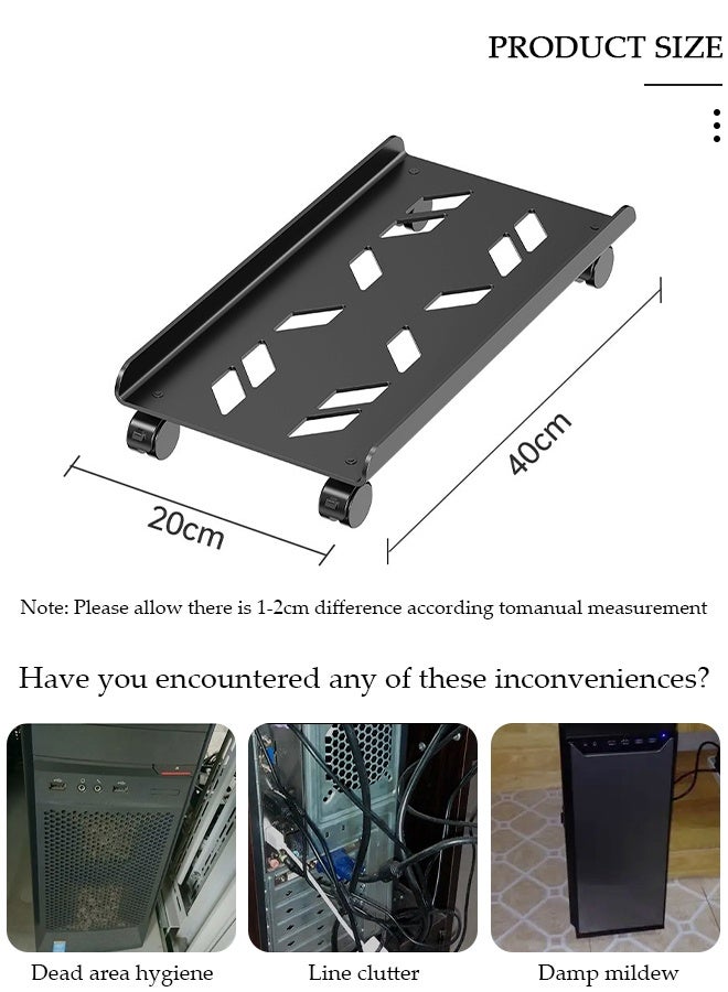 DUNISO Computer Stands CPU Bracket Desktop Host Base Bracket Universal Wheel Plastic Bracket Pallet PC Bracket Suitable For Most PCs Platforms - Image 2