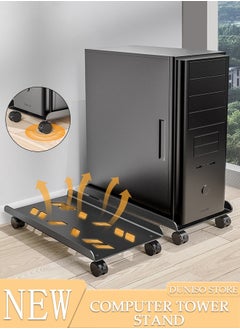 DUNISO Computer Stands CPU Bracket Desktop Host Base Bracket Universal Wheel Plastic Bracket Pallet PC Bracket Suitable For Most PCs Platforms  - Image 1