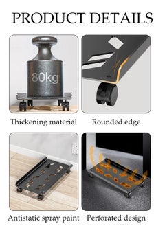 DUNISO Computer Stands CPU Bracket Desktop Host Base Bracket Universal Wheel Plastic Bracket Pallet PC Bracket Suitable For Most PCs Platforms  - Image 3