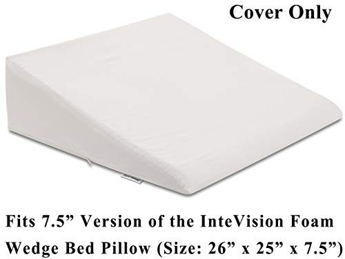 InteVision 400 Thread Count, 100% Egyptian Cotton Pillowcase. Designed to Fit The 7.5" Version of The Foam Wedge Bed Pillow (26" x 25" x 7.5") - Image 2