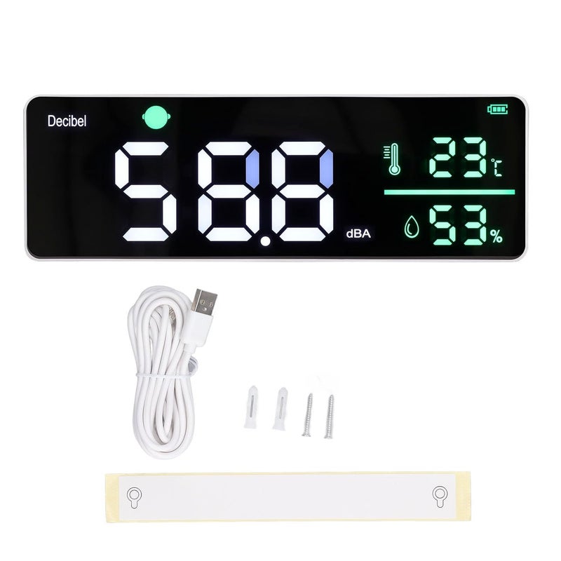 Large Wall Hanging LED Meter For Classroom With Sound Level Temperature Humidity Display - Image 1