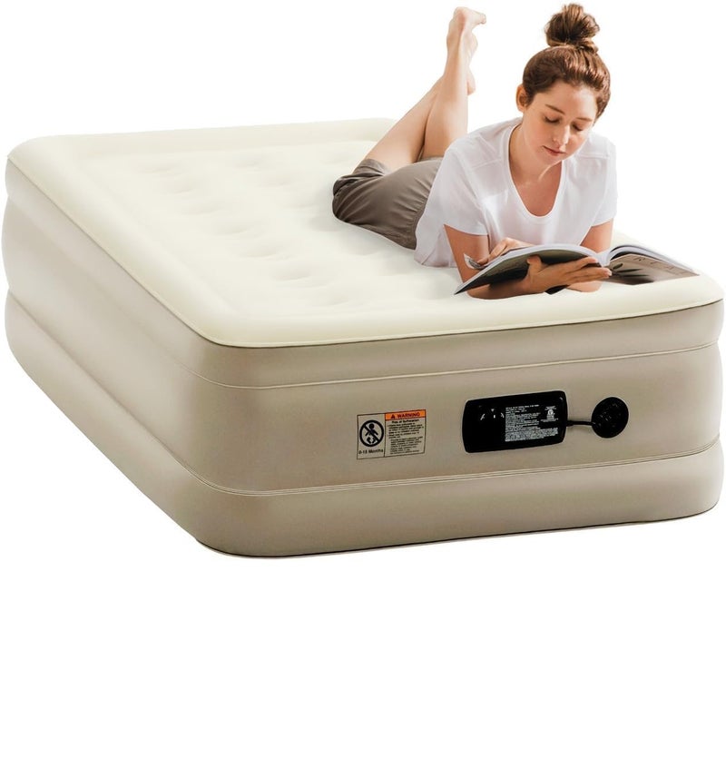 DS ENTERPRISE Single Air Bed, Inflatable Mattres With Free Electric Pump, Quick Self-Inflation/Deflation Guest Air Mattress, Blow Up Bed for Home Camping Versatile Sofa Cum Air Folding Sofa Bed–Long-Lasting (A+A) - Image 1