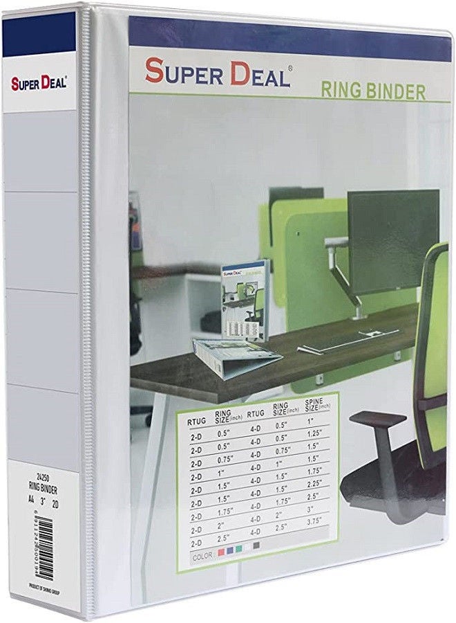 سوبر ديل A4 2D Ring Binder 3 Inch – Heavy-Duty File Folder | Model 24250 