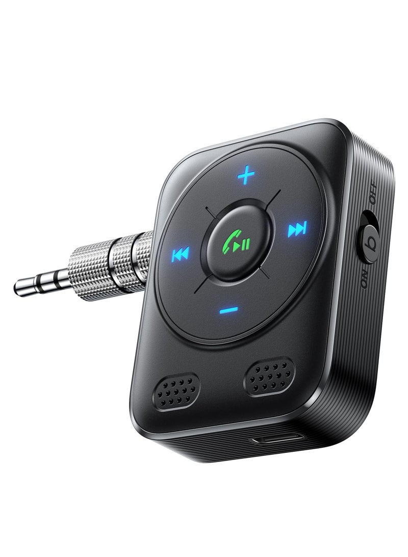 JOYROOM Bluetooth 5.4 Car AUX Adapter 2025 Upgrade | HiFi Bass Sound for Music & Dual Mics for Hands-Free Calls | 16-Hour AUX Receiver for Car/Home Stereo, Car Bluetooth Jack Adapter | Engineered for Iphone 16 and Below, Samsung S25 S24 and Below, all other Latest and older Mobile Phones - CE Certified  - Image 1