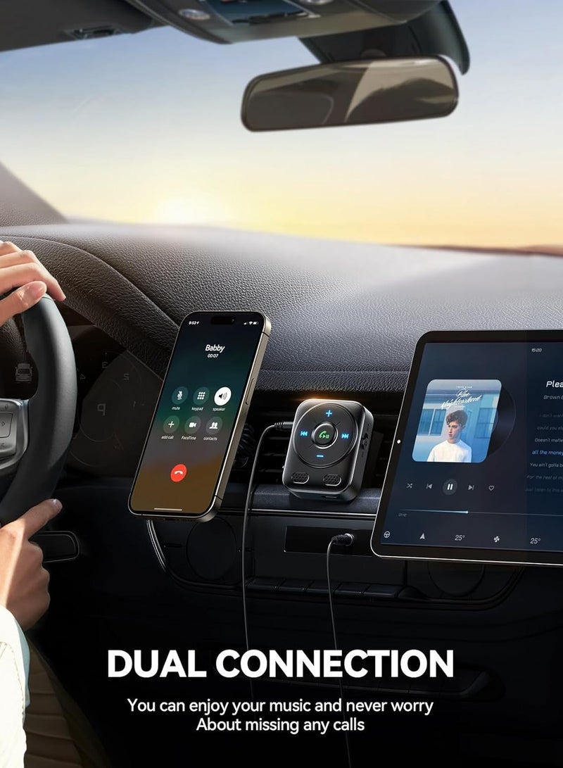 JOYROOM Bluetooth 5.4 Car AUX Adapter 2025 Upgrade | HiFi Bass Sound for Music & Dual Mics for Hands-Free Calls | 16-Hour AUX Receiver for Car/Home Stereo, Car Bluetooth Jack Adapter | Engineered for Iphone 16 and Below, Samsung S25 S24 and Below, all other Latest and older Mobile Phones - CE Certified  - Image 3