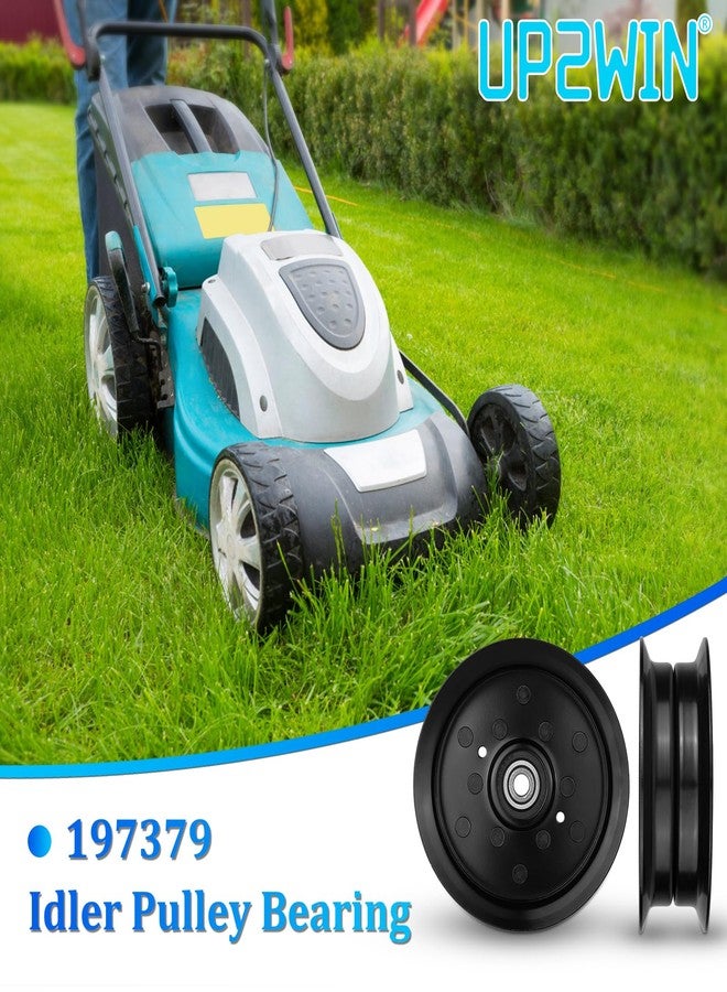 UP2WIN Flat Idler Pulley Compatible with Craftsman Husq Ariens Sears Poulan Riding Lawn Mower Tractor with 42" 46" 48" 54” Deck, Replace 197379, 196106 - Image 3
