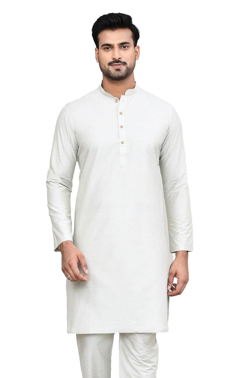 Polyfab Hathkargha Cotton Kurta for Men | Full Sleeve Regular Fit Kurta with Mandarin Collar | Traditional, Festive & Wedding Ethnic Wear - Image 1