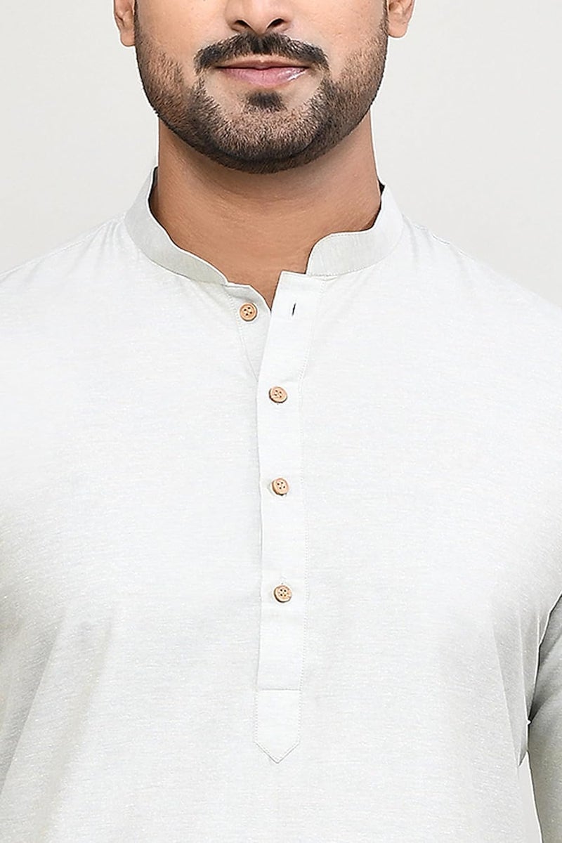 Polyfab Hathkargha Cotton Kurta for Men | Full Sleeve Regular Fit Kurta with Mandarin Collar | Traditional, Festive & Wedding Ethnic Wear - Image 5