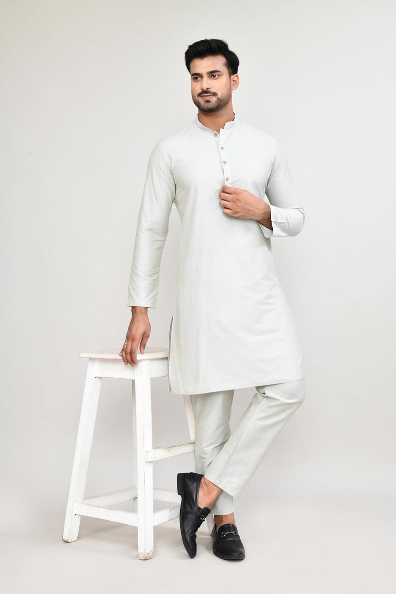 Polyfab Hathkargha Cotton Kurta for Men | Full Sleeve Regular Fit Kurta with Mandarin Collar | Traditional, Festive & Wedding Ethnic Wear - Image 4