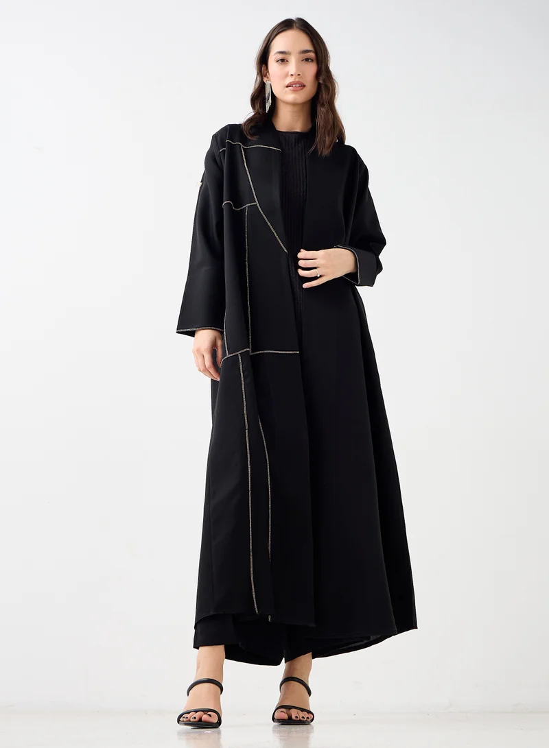 Hadiyath Al Madinah Geometric Embellished Abaya - HM