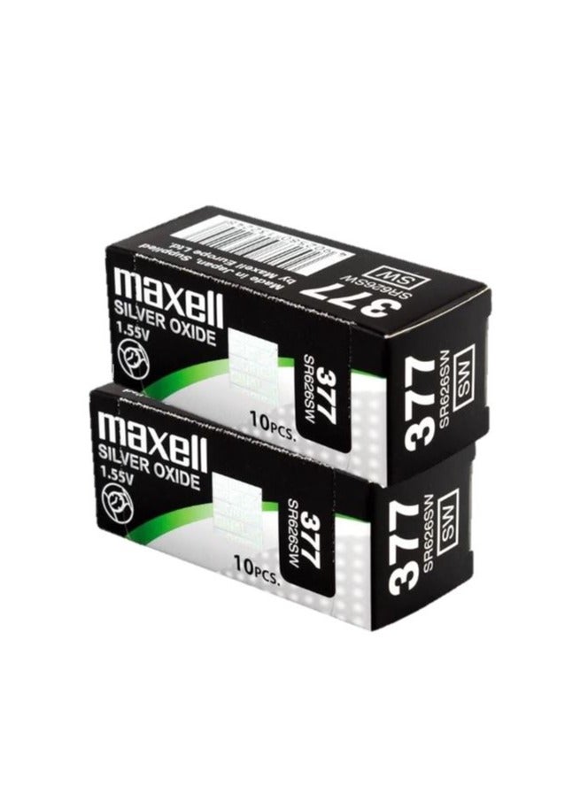 ماكسل بطارية ماكسيل 377/SR626SW 1.55 فولت - 20 قطعة - Image 2