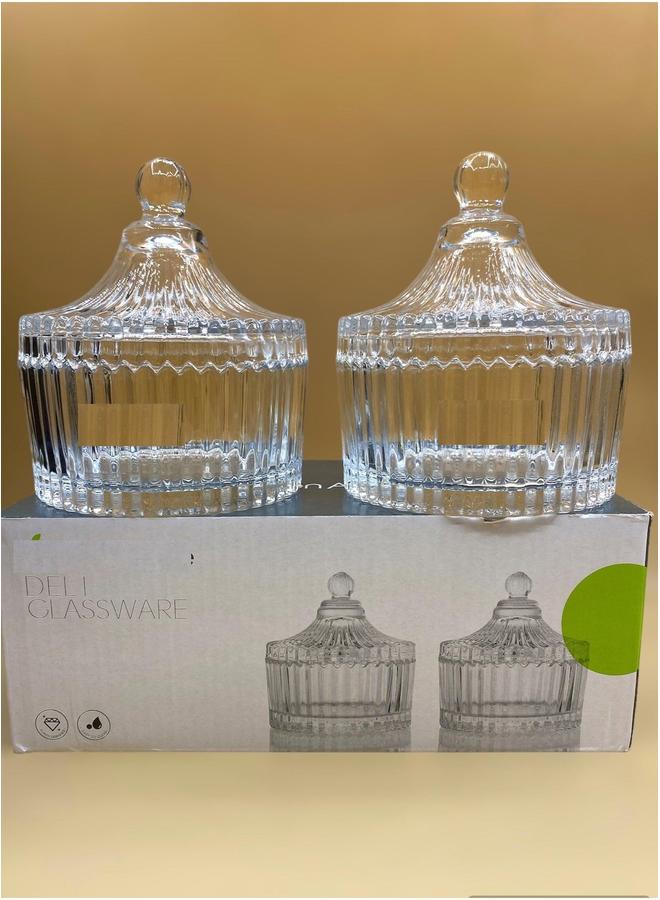 HOMESTAR 2pcs glass Dates bowl With Lid  - Image 5