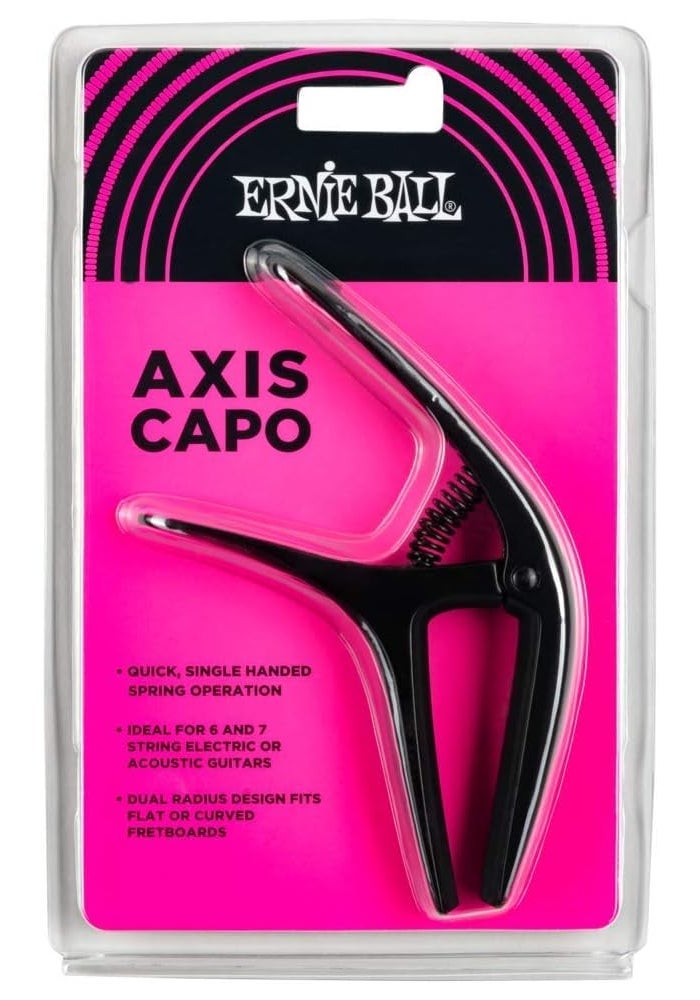 Ernie Ball كابو إيرني بول أكسيس ذو نصف القطر المزدوج - ساتان أسود - Image 2