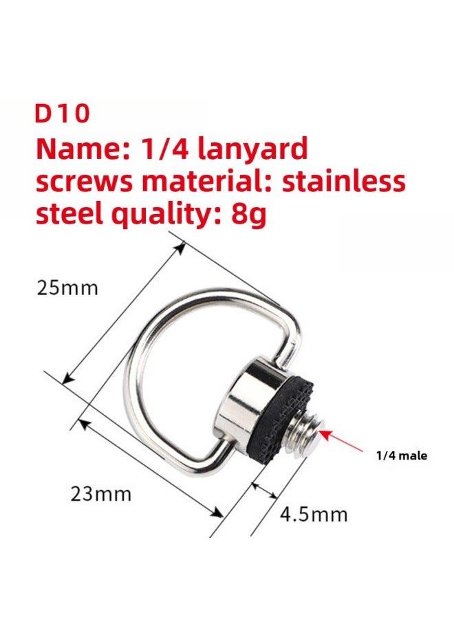 Generic SLR Camera Lanyard Metal Screw 1/4 Fixed Shoulder Strap Micro Single Quick Release Wrist Strap Connection Anti-loss Rope-Body Color:D10  - Image 1