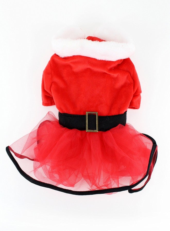 Midlee Mrs. Claus Santa Tutu Dog Dress (Medium) - Image 1
