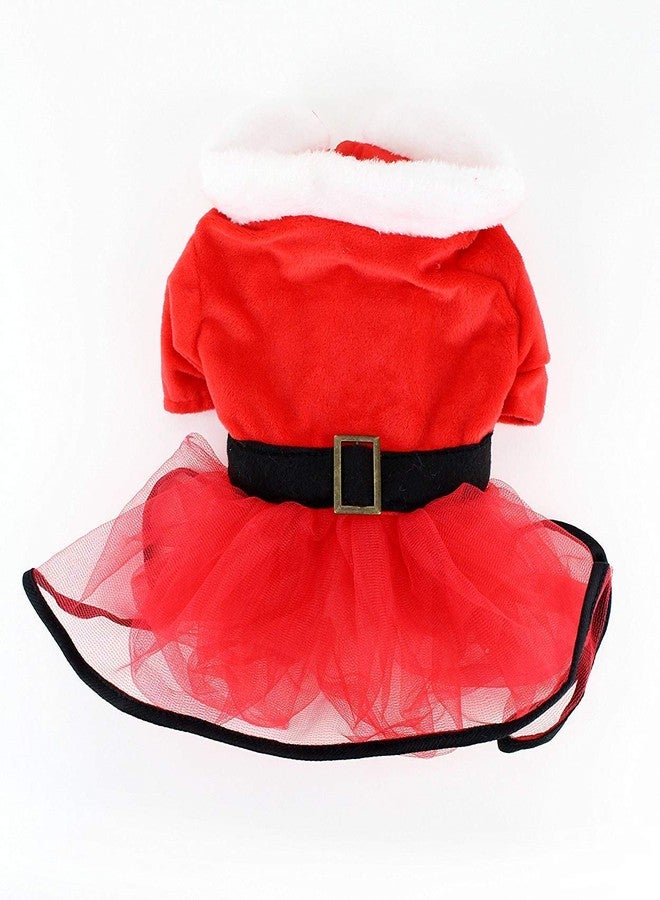 Midlee Mrs. Claus Santa Tutu Dog Dress (Medium) - Image 4