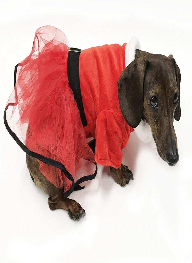 Midlee Mrs. Claus Santa Tutu Dog Dress (Medium) - Image 5