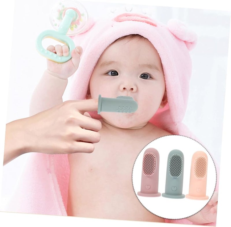 3Pcs Silicone Finger Toothbrush For Newborns Soft Bristles Gentle Oral Care Easy To Clean - Image 4