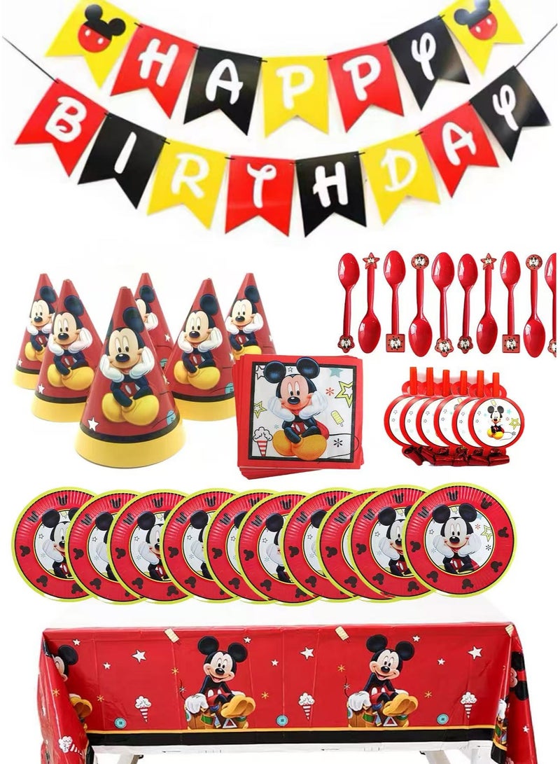 ماوس ميكي ماوس حفلة عيد ميلاد مجموعة اللوازم التي يمكن التخلص منها - Image 1