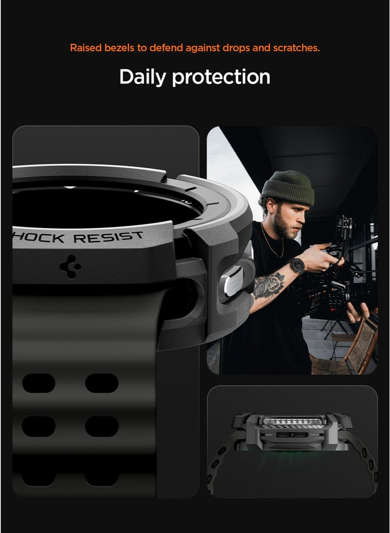 Spigen Rugged Armor for Samsung Galaxy Watch 8 Classic 46mm Case Cover Durable TPU (2025) - Matte Black - Image 4