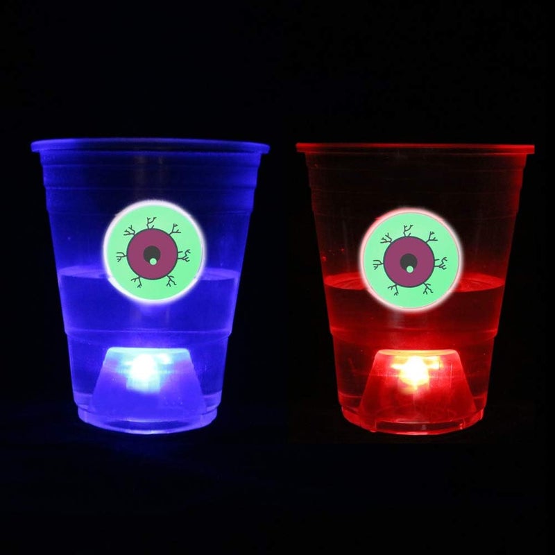 Ahuimeius Halloween The Dark Beer Pong Set,Beer Pong Party Cup Set, LED Beer Pong Cups and Glow-in-The-Dark Balls,22 Set - Image 2