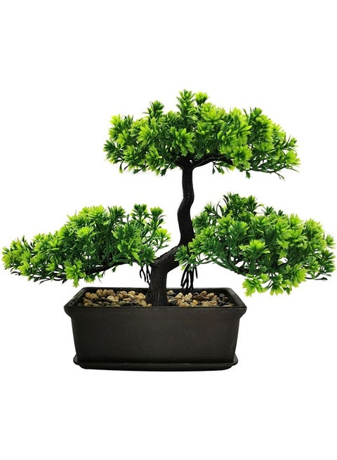 شجرة بونساي صناعية من شجر العرعر ونباتات صناعية صغيرة للديكور الداخلي مع أواني سيراميك لطاولة المنزل والمكتب ورف الحمام وغرفة النوم وغرفة المعيشة وديكورات المزرعة