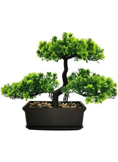 LENND Artificial Bonsai Tree Juniper Faux Plants Indoor Small Fake Plants Decor with Ceramic Pots for Home Table Office Desk Bathroom Shelf Bedroom Living Room Farmhouse Decorations  - Image 1