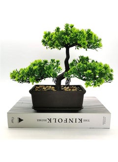 LENND Artificial Bonsai Tree Juniper Faux Plants Indoor Small Fake Plants Decor with Ceramic Pots for Home Table Office Desk Bathroom Shelf Bedroom Living Room Farmhouse Decorations  - Image 2