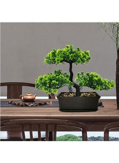 LENND Artificial Bonsai Tree Juniper Faux Plants Indoor Small Fake Plants Decor with Ceramic Pots for Home Table Office Desk Bathroom Shelf Bedroom Living Room Farmhouse Decorations  - Image 4