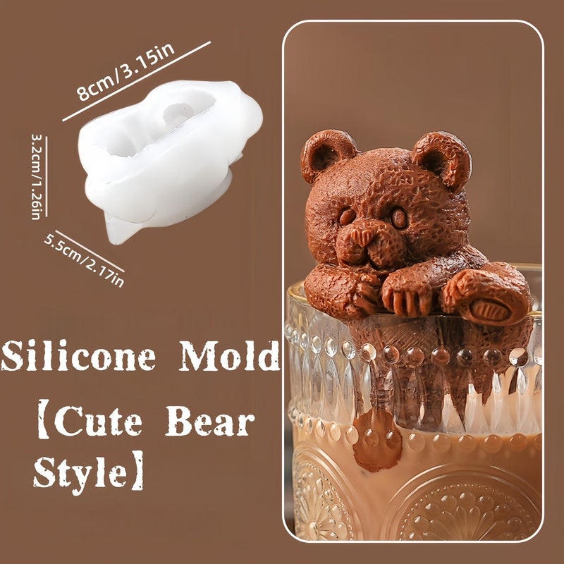 Transparent White Lion Awakening Kitten Mold for DIY Coffee Ice Cubes Ice Cream Cake - Image 4