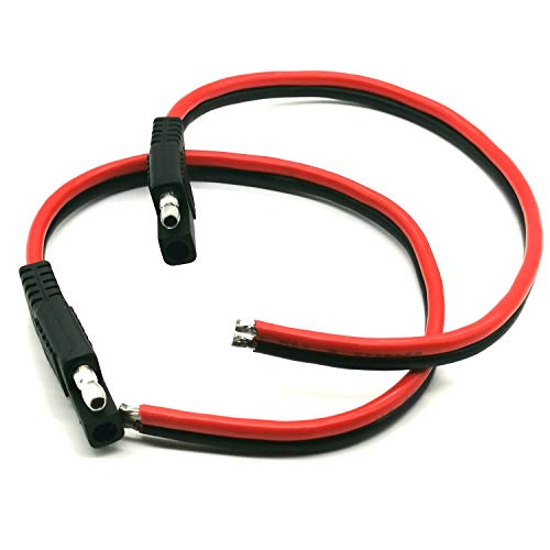 AYECEHI SAE Connector Cable SAE Connector Plug 2 Pin SAE Single Plug Quick Connector Disconnect Plug SAE Automotive Extension Cable for for Motorcycle, Car, Tractor - 1ft/30cm (12 AWG-2 Pack) - Image 4