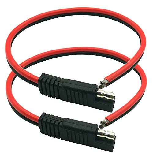 AYECEHI SAE Connector Cable SAE Connector Plug 2 Pin SAE Single Plug Quick Connector Disconnect Plug SAE Automotive Extension Cable for for Motorcycle, Car, Tractor - 1ft/30cm (12 AWG-2 Pack) - Image 1