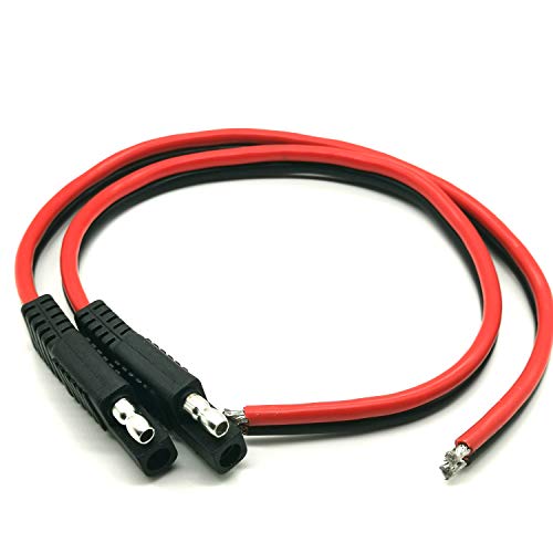 AYECEHI SAE Connector Cable SAE Connector Plug 2 Pin SAE Single Plug Quick Connector Disconnect Plug SAE Automotive Extension Cable for for Motorcycle, Car, Tractor - 1ft/30cm (12 AWG-2 Pack) - Image 2