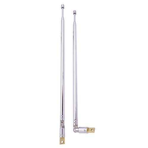 Fancasee FM Radio Antenna, 2-Pack Telescopic AM FM Radio Antenna Replacement Antenna for TV Home Audio Video AV Stereo Receiver Tuner - Image 1